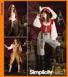 3677 MS SASSY CORSET TOP,BLOOMERS, PIRATE COSTUME PATTERN 6-12